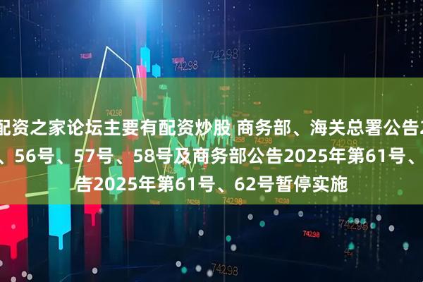 配资之家论坛主要有配资炒股 商务部、海关总署公告2025年第55号、56号、57号、58号及商务部公告2025年第61号、62号暂停实施
